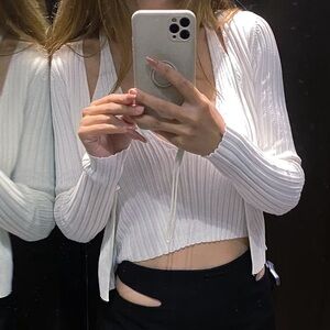 Zara layered-look knit cardigan